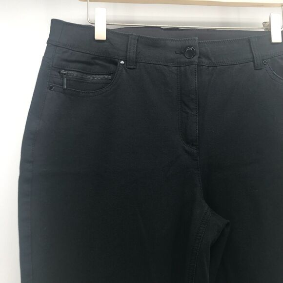 Chicos So Slimming Ankle Pant Womens Medium Black Jean Elastic Comfort Stretch - Picture 2 of 10